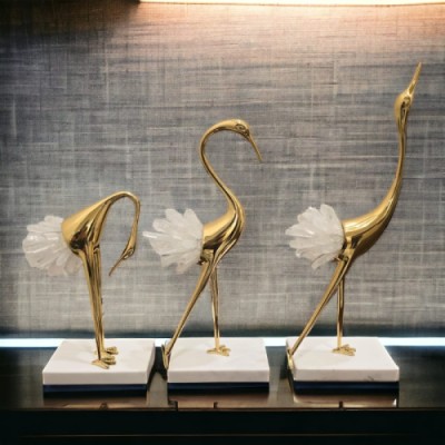 CRYSTAL PLUMAGE SWAN TRIO