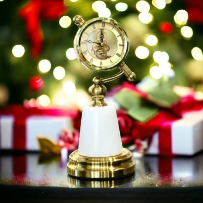 TIMELESS ELEGANCE WHITE AND GOLD CLOCK